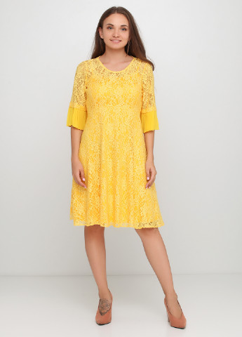 Жовтий кежуал сукня кльош Sassofono однотонна