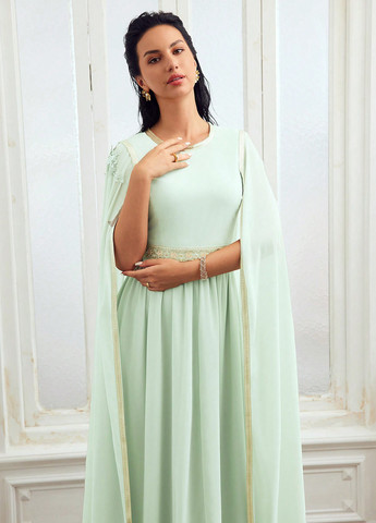 Мятное вечернее платье платье-кейп SHEIN однотонное