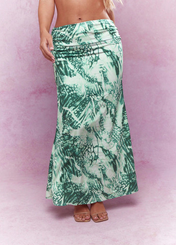 Зеленая кэжуал с абстрактным узором юбка SHEIN годе