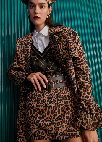 Светло-коричневая кэжуал леопардовая юбка KOTON