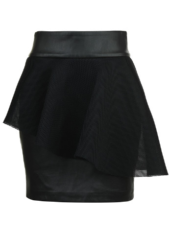 Черная кэжуал юбка LOVE REPUBLIC клешированная, с баской