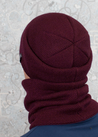 Комплект в'язана шапка зі снуд на флісі Канта (240992014)