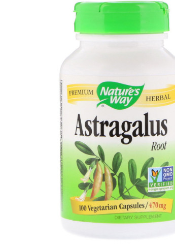 Корень Астрагала, Astragalus Root,, 470 mg, 100 Капсул Nature's Way (228293107)