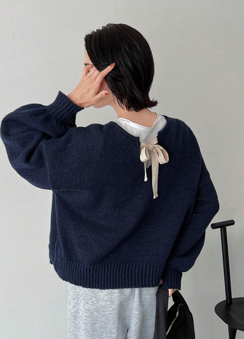 Темно-синій демісезонний светр SHEIN