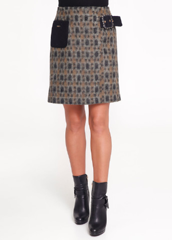 Грифельно-серая кэжуал с абстрактным узором юбка Favoritti мини