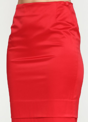 Красная офисная однотонная юбка Stefanie L миди