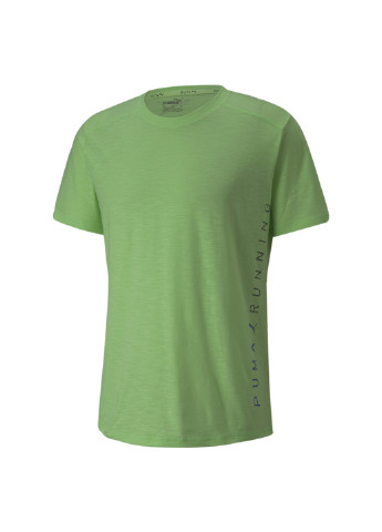 Зеленая футболка logo short sleeve men's running tee Puma