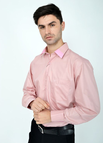 Розовая кэжуал рубашка однотонная Ager