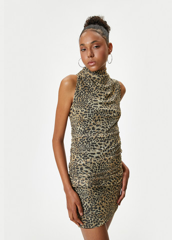 Бежева кежуал сукня KOTON леопардовий