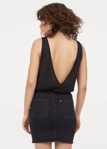 Черная кэжуал юбка H&M карандаш