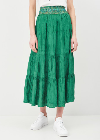 Изумрудная кэжуал однотонная юбка BCBGMAXAZRIA