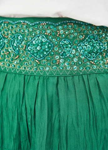 Изумрудная кэжуал однотонная юбка BCBGMAXAZRIA