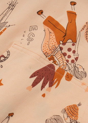 Malwee світшот для дівчинки people and plants малюнок персиковий кежуал бавовна