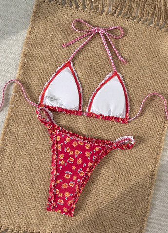 Комбинированный летний купальник (лиф, трусики) раздельный SHEIN