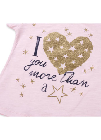 Синій літній костюм десткий з золотим серцем (8735-110g-pink) Breeze