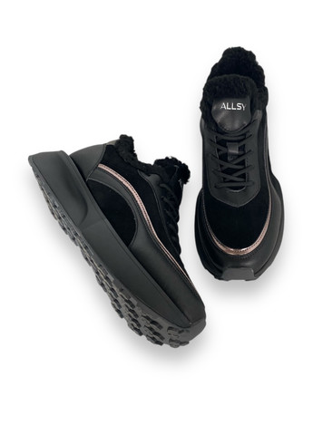 Кроссовки ALLSY чёрные зима (305252227)