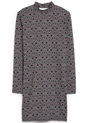 Черное кэжуал платье футляр C&A с абстрактным узором