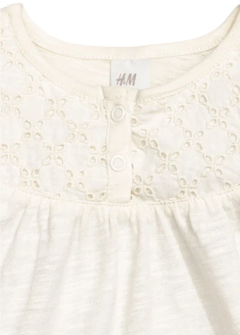 Молочная однотонная блузка H&M летняя