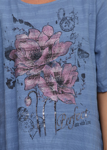 Голубое кэжуал платье My Luna с рисунком