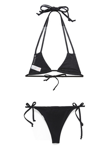 Черный летний купальник (лиф, трусики) раздельный PrettyLittleThing