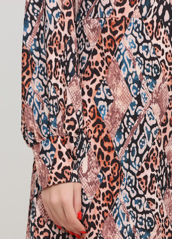 Комбинированное кэжуал платье Boohoo леопардовый