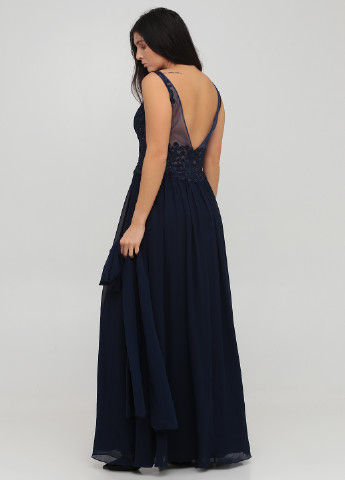 Темно-синя вечірня сукня в стилі армпір Mascara однотонна