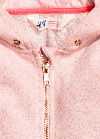 Толстовка H&M однотонна світло-рожева кежуал