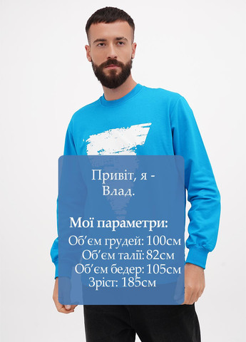 Бірюзовий світшот малюнок без декору (305003755)