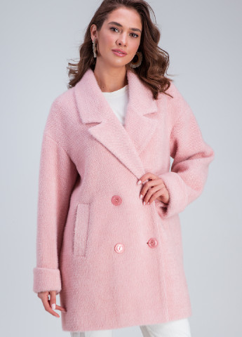 Рожеве демісезонне Пальто двобортне Emass