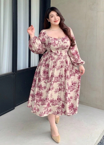 Комбінована кежуал сукня кльош SHEIN з малюнком