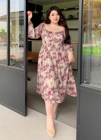 Комбінована кежуал сукня кльош SHEIN з малюнком