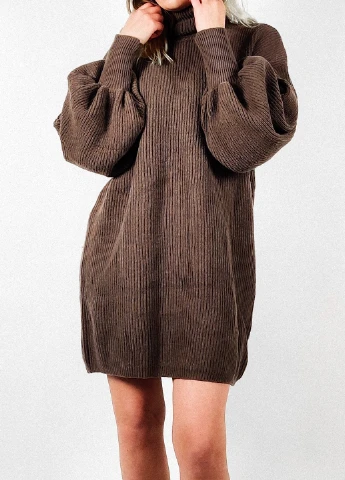 Коричнева кежуал сукня оверсайз PrettyLittleThing меланжева