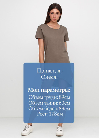 Оливкова (хакі) кежуал сукня сукня-футболка Designers Remix однотонна