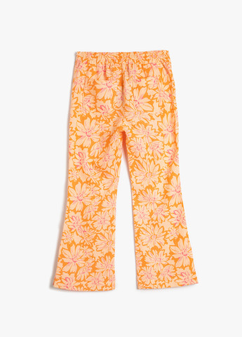 Оранжевые кэжуал летние клеш брюки KOTON