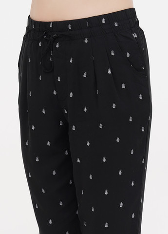 Черные кэжуал летние укороченные брюки Garnet Hill