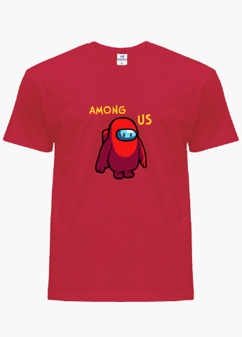 Красная демисезонная футболка детская амонг ас красный (among us red)(9224-2411) MobiPrint