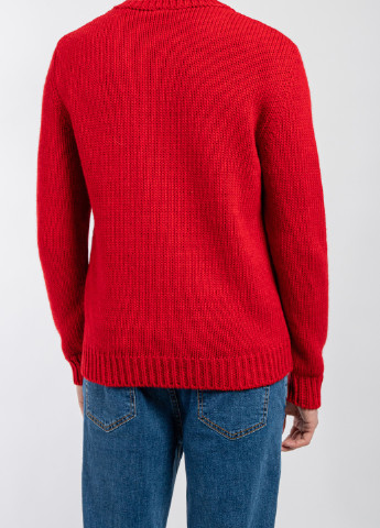 Красный демисезонный красный шерстяной свитер с логотипом Supreme Spain