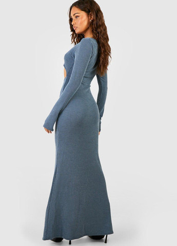 Сіро-синя кежуал сукня силуетна Boohoo однотонна