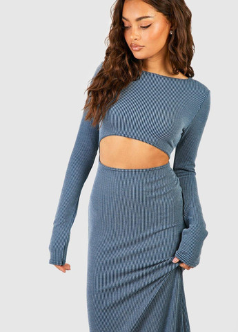 Сіро-синя кежуал сукня силуетна Boohoo однотонна