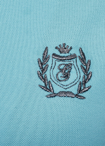 Голубой женская футболка-поло Oodji с логотипом