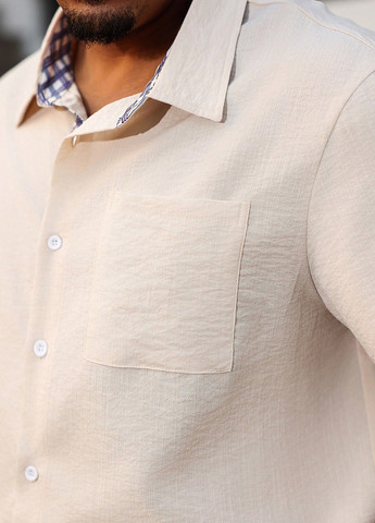 Кремовая классическая, кэжуал рубашка колор блок SHEIN