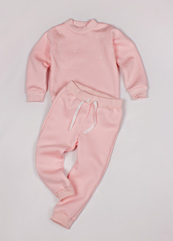 Розовый демисезонный костюм (свитшот, брюки) брючный Little Bunny