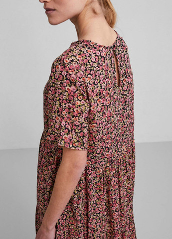 Комбинированное кэжуал платье а-силуэт Pieces с цветочным принтом