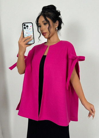 Фуксинове (колору Фукія) Кежуал напівпальто SHEIN однотонне