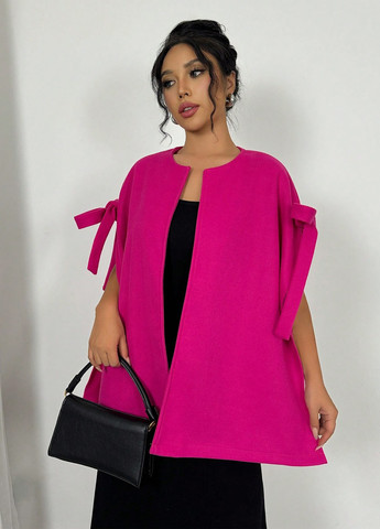 Фуксинове (колору Фукія) Кежуал напівпальто SHEIN однотонне