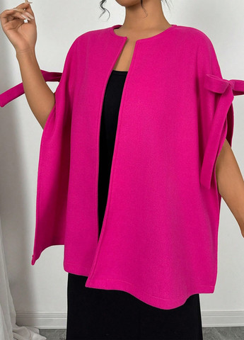 Фуксинове (колору Фукія) Кежуал напівпальто SHEIN однотонне