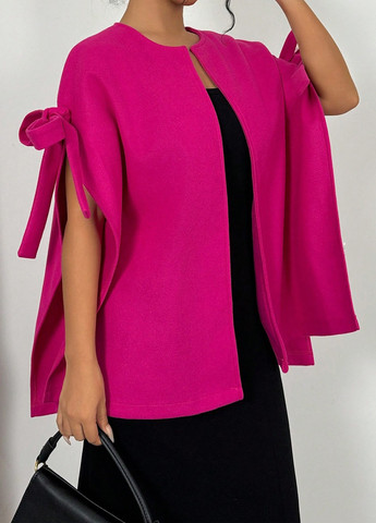 Фуксинове (колору Фукія) Кежуал напівпальто SHEIN однотонне