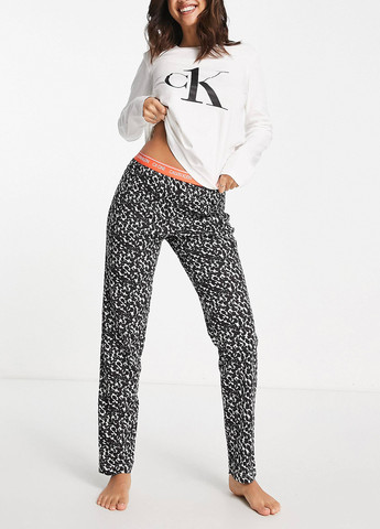 Черно-белая всесезон пижама (лонгслив, брюки) лонгслив + брюки Calvin Klein