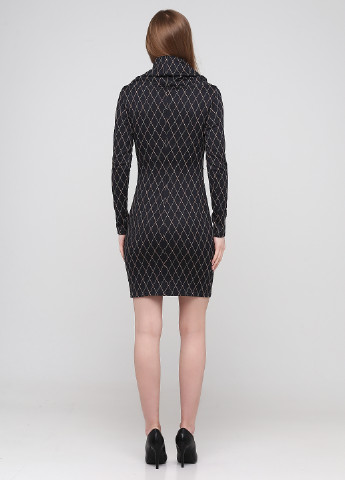 Темно-серое кэжуал платье футляр NikTan с геометрическим узором