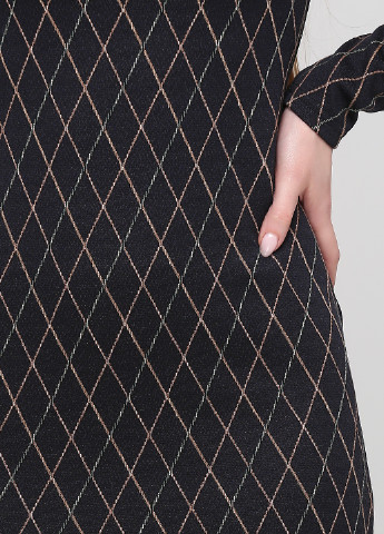 Темно-серое кэжуал платье футляр NikTan с геометрическим узором